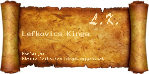 Lefkovics Kinga névjegykártya